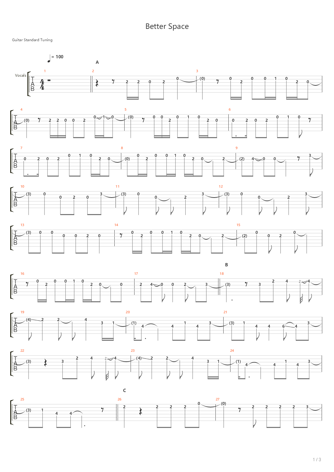 Better Space吉他谱