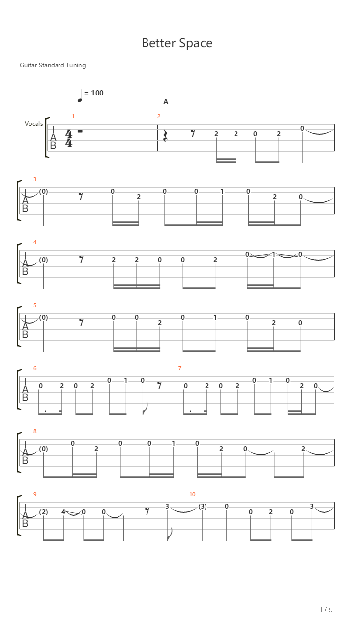 Better Space吉他谱
