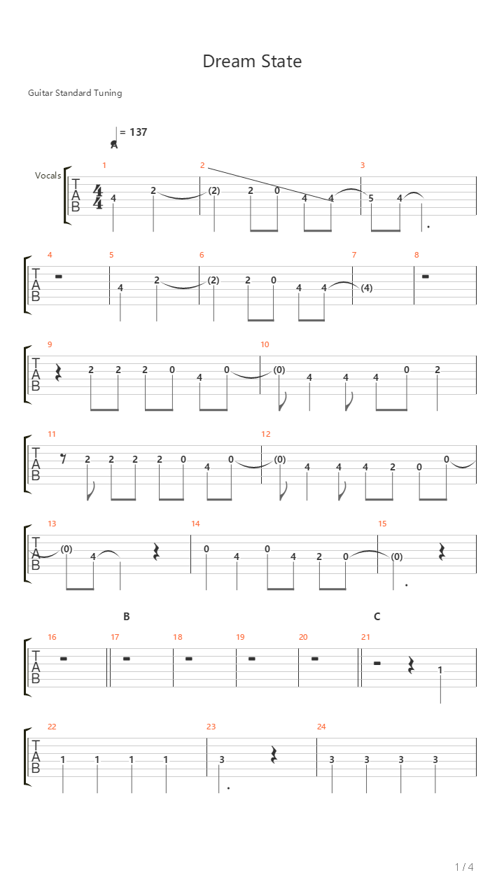 Dream State吉他谱
