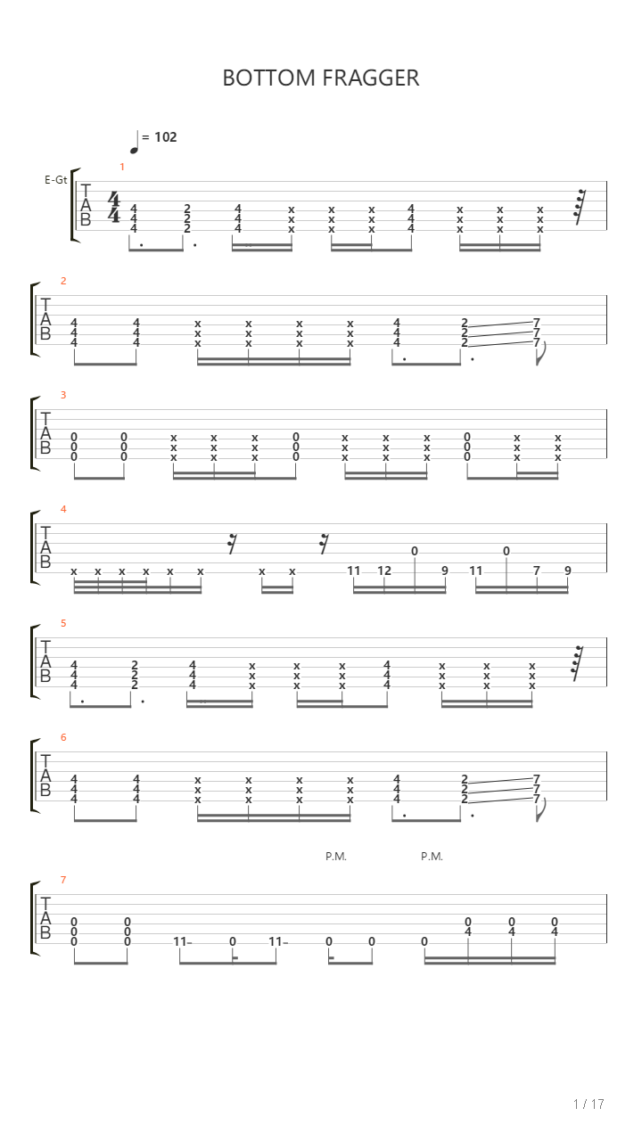Bottom Fragger吉他谱