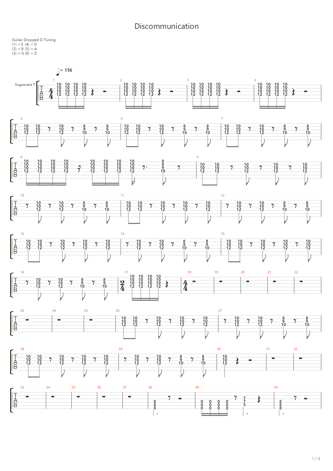 Discommunication吉他谱