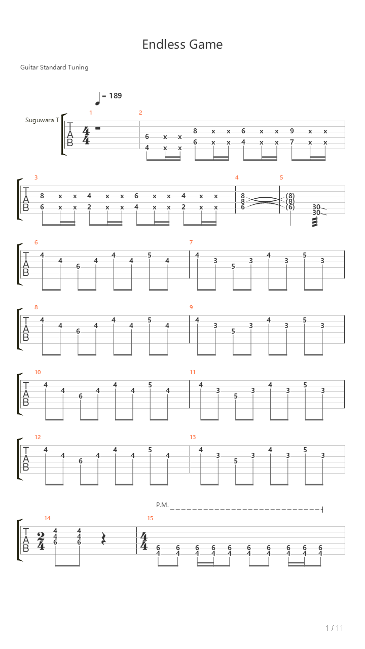 Endless Game吉他谱
