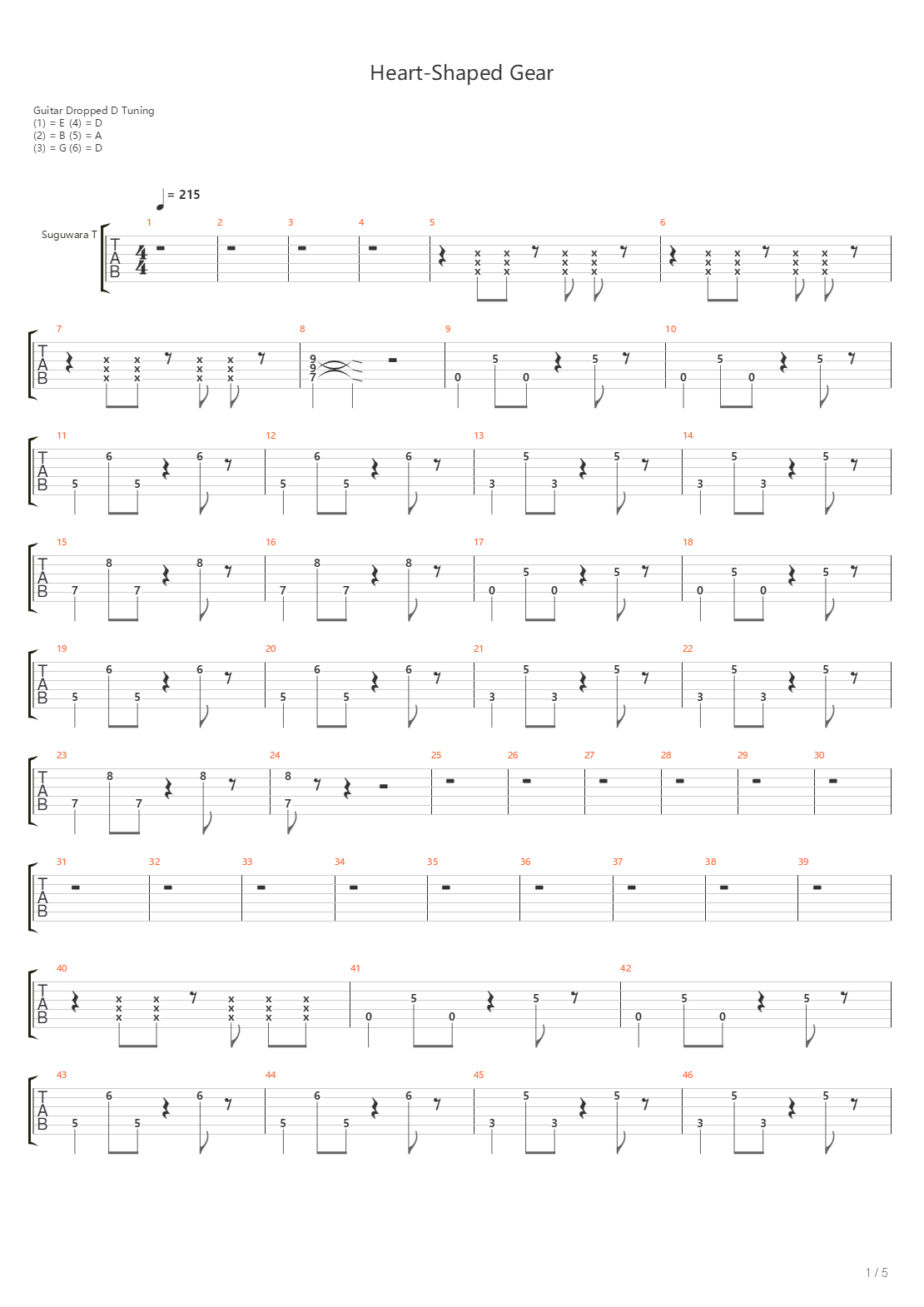 Heart-Shaped Gear吉他谱