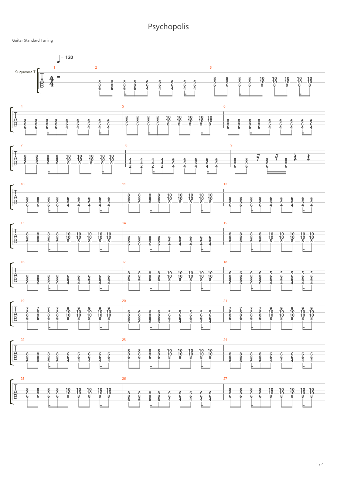 Psychopolis吉他谱