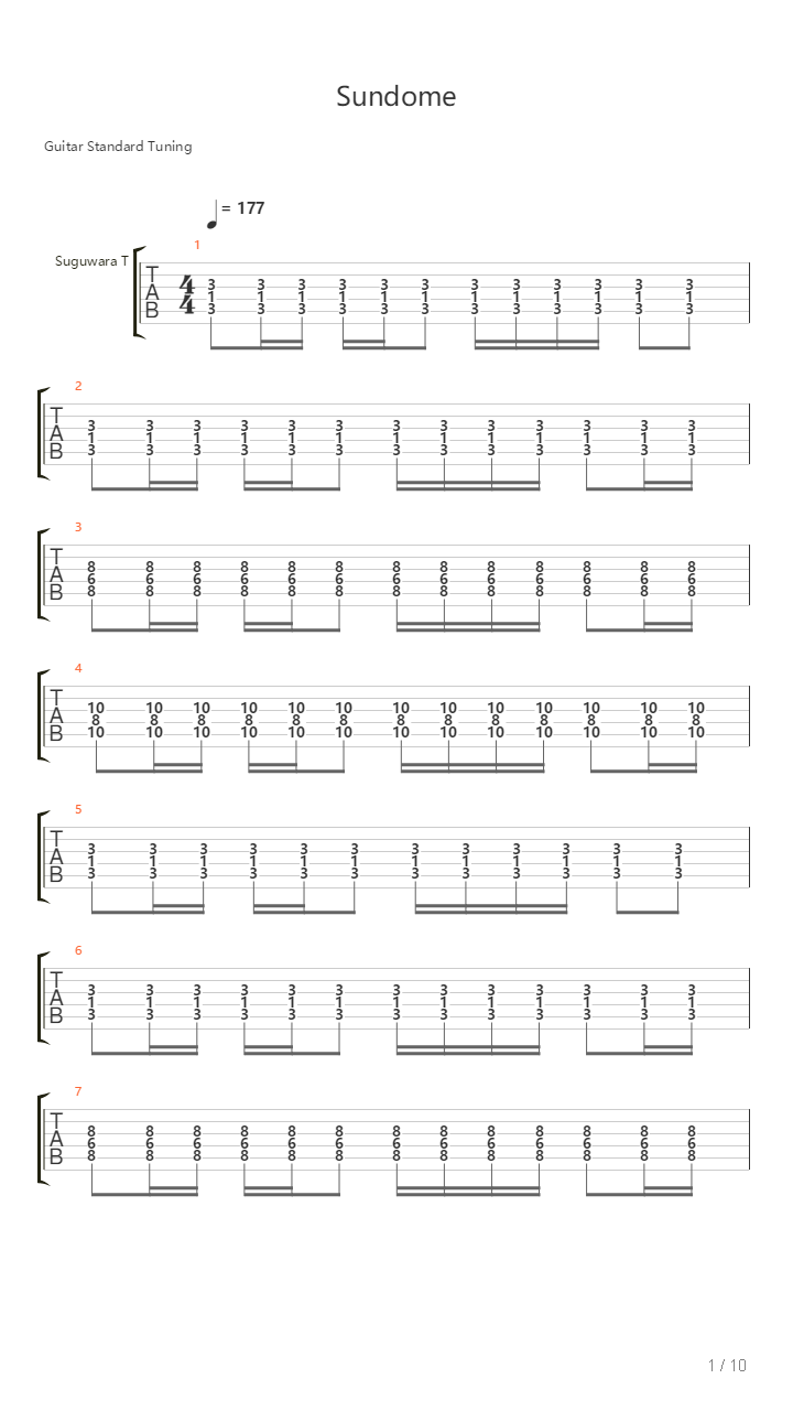 Sundome吉他谱