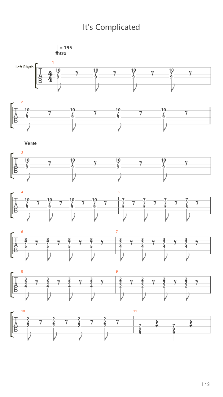 Its Complicated吉他谱