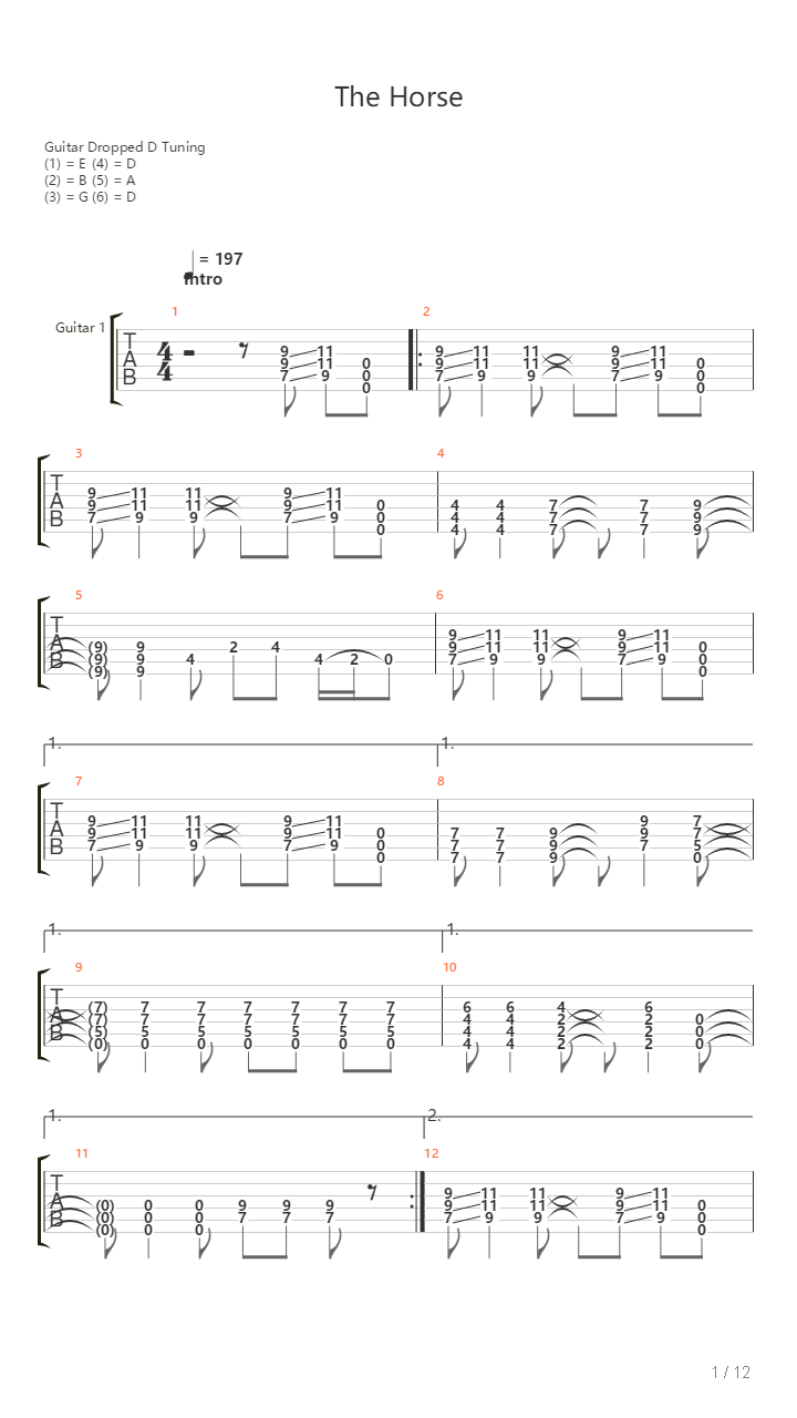 The Horse吉他谱