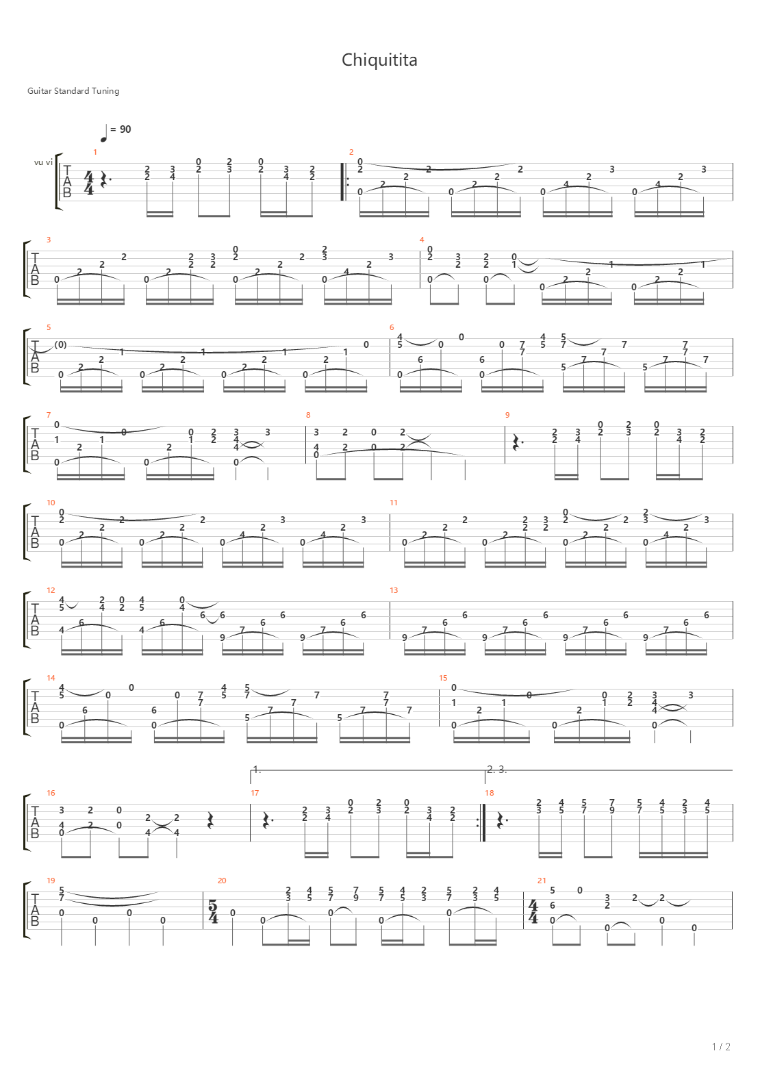 Chiquitita吉他谱
