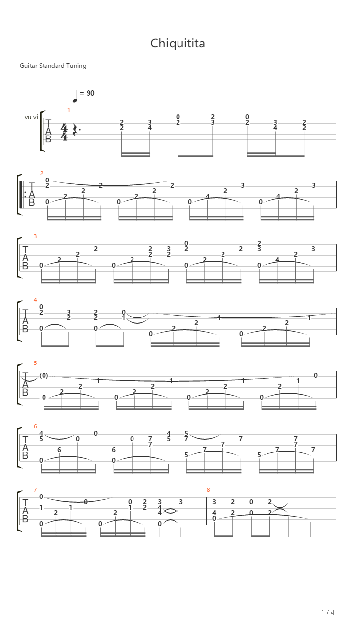 Chiquitita吉他谱