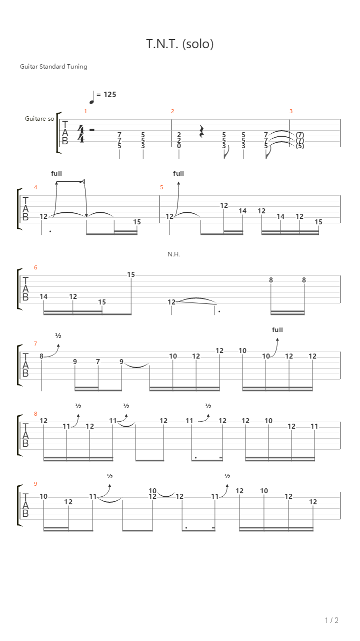 Tnt吉他谱