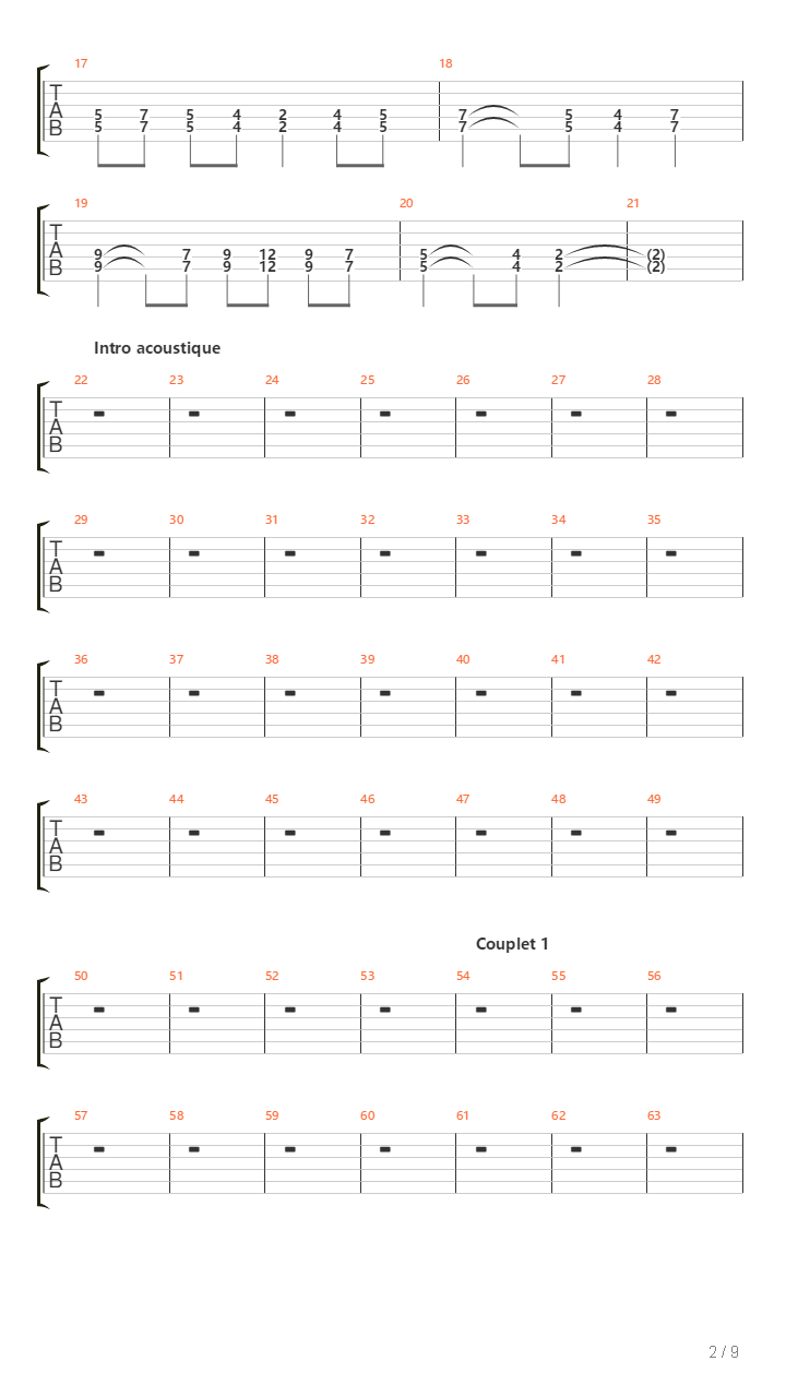 Jeux De Chair吉他谱