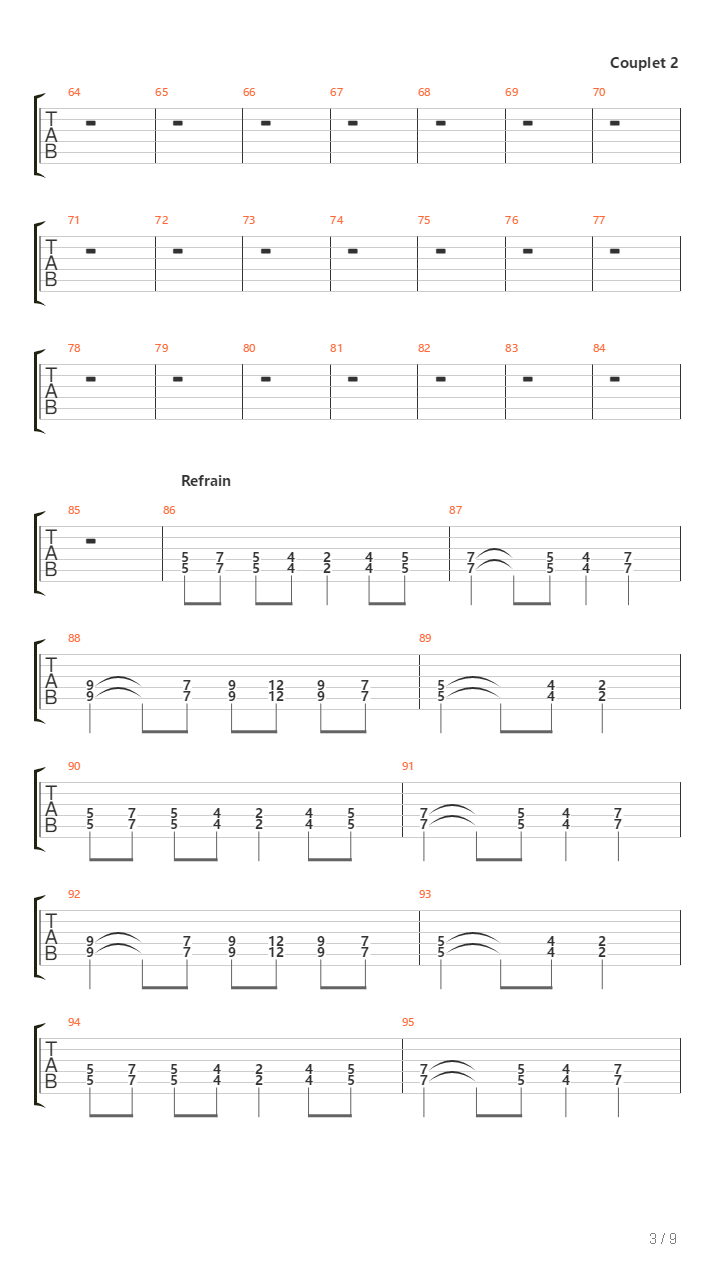 Jeux De Chair吉他谱