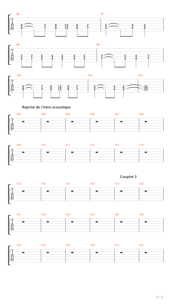 Jeux De Chair吉他谱