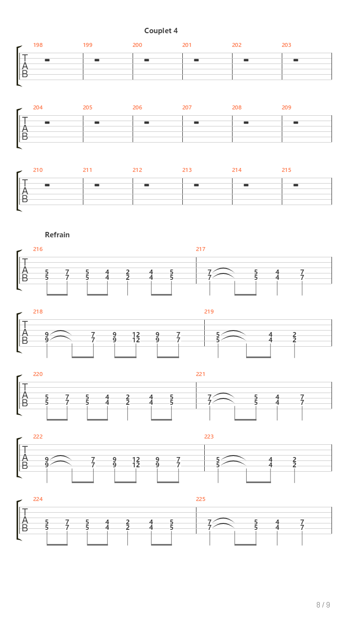 Jeux De Chair吉他谱