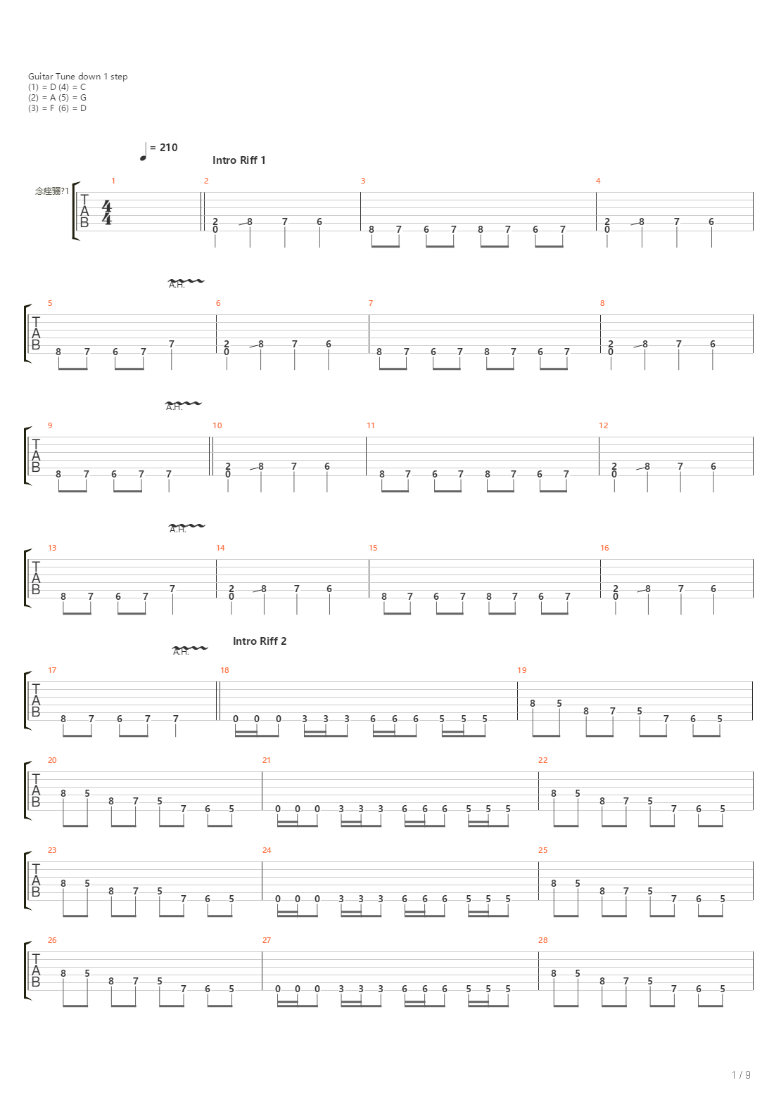 The Lament Configuration吉他谱