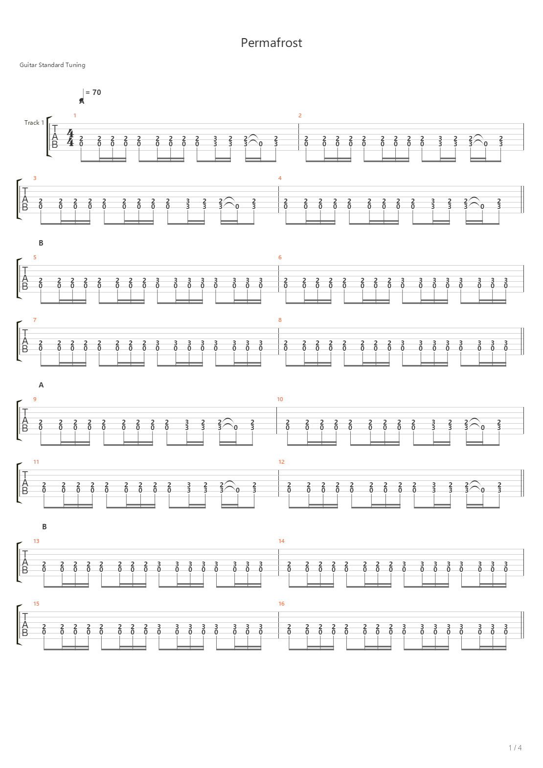 Permafrost吉他谱
