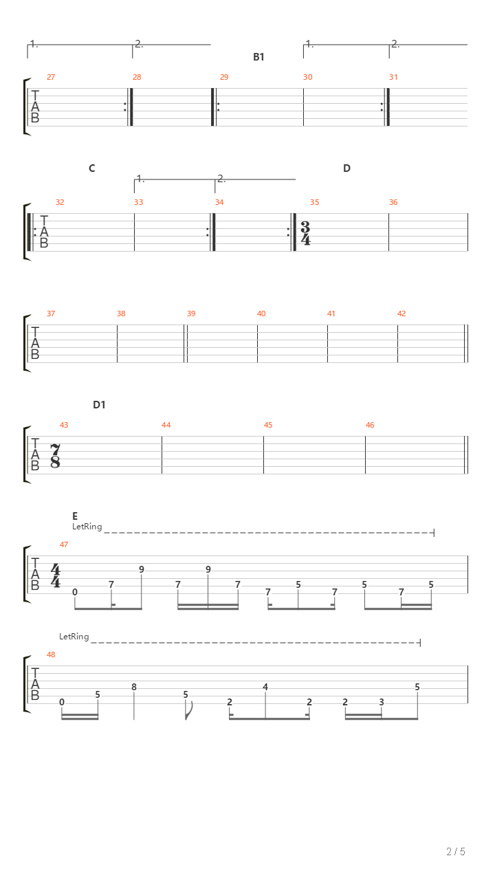 Across The Grey Waters吉他谱
