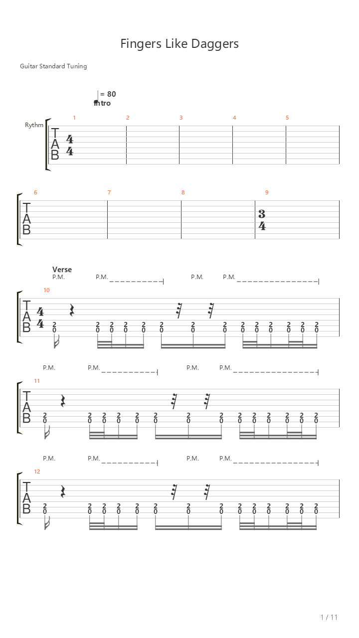 Fingers Like Daggers This Life Is All We Have吉他谱