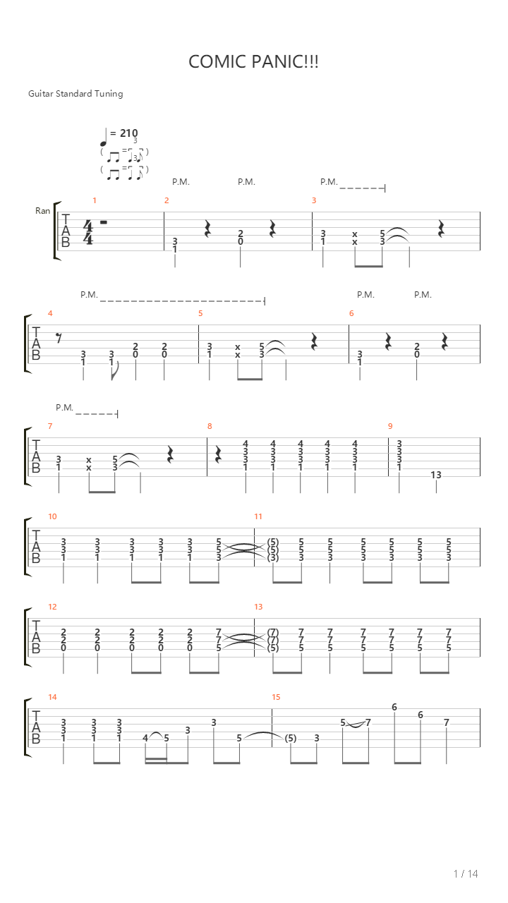 Comic Panic吉他谱