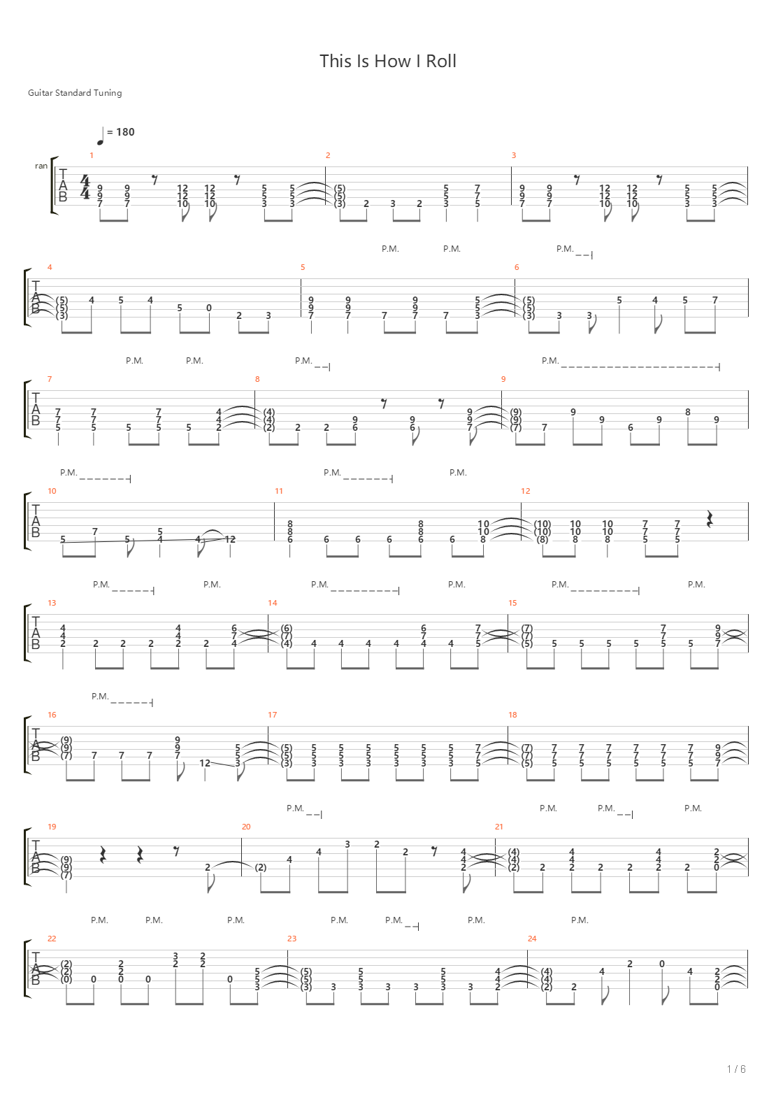 This Is How I Roll吉他谱