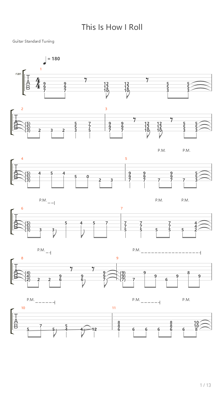 This Is How I Roll吉他谱