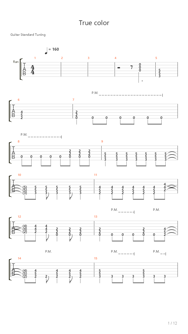 True Color吉他谱