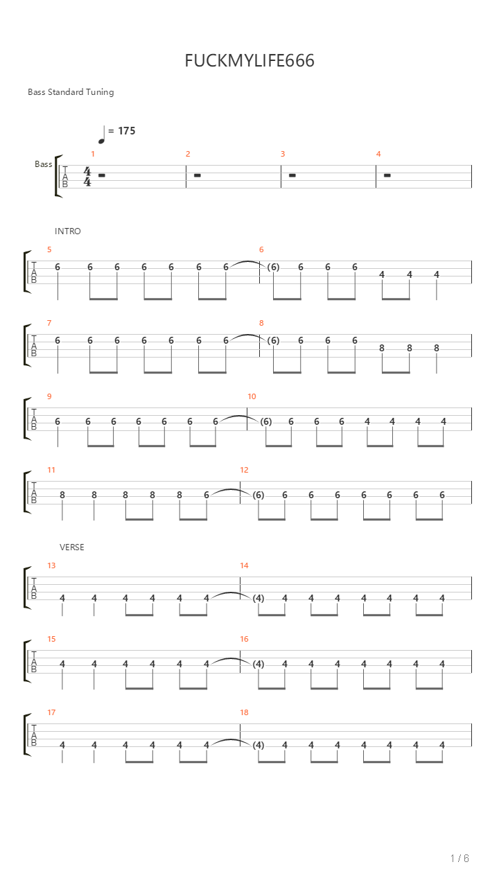 Fuckmylife666吉他谱