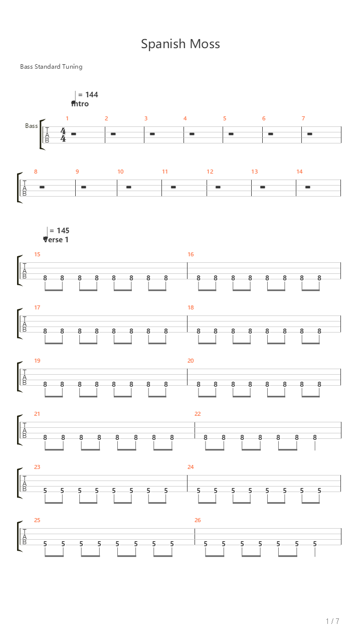 Spanish Moss吉他谱