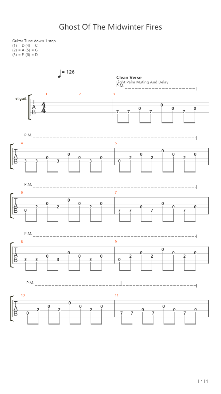 Ghost Of The Midwinter Fires吉他谱