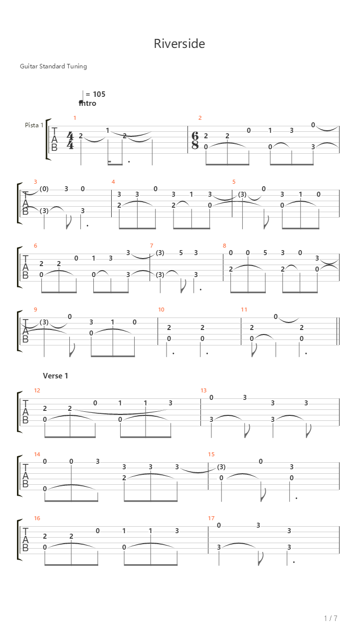 Riverside吉他谱