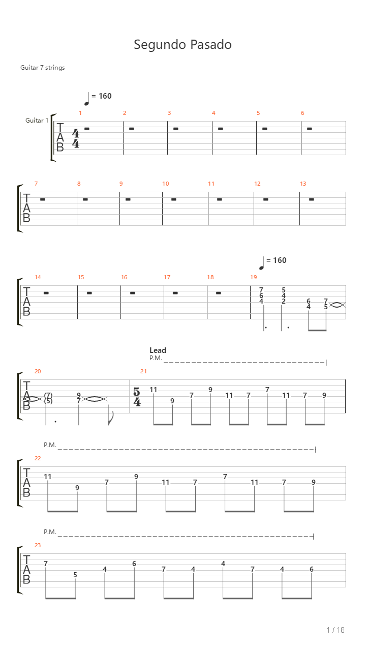 Segundo Pasado吉他谱