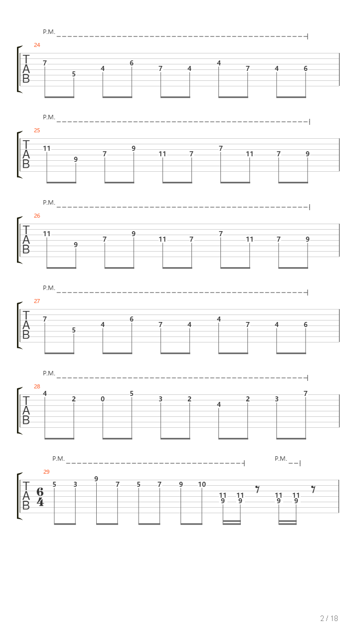 Segundo Pasado吉他谱