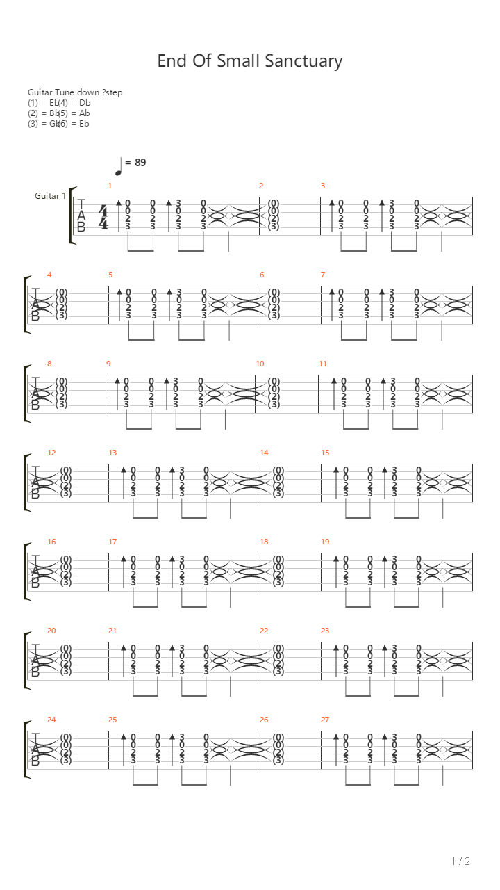 End Of Small Sanctuary吉他谱