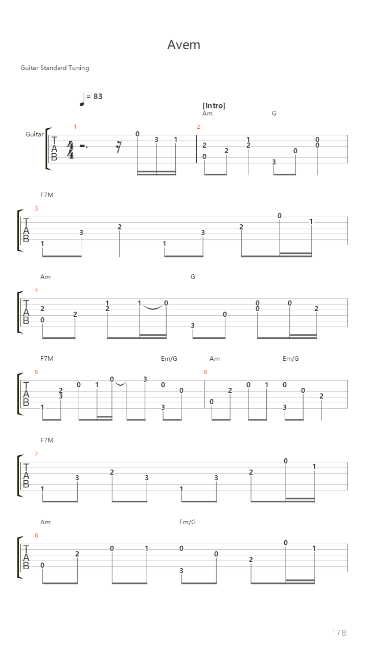 Avem吉他谱