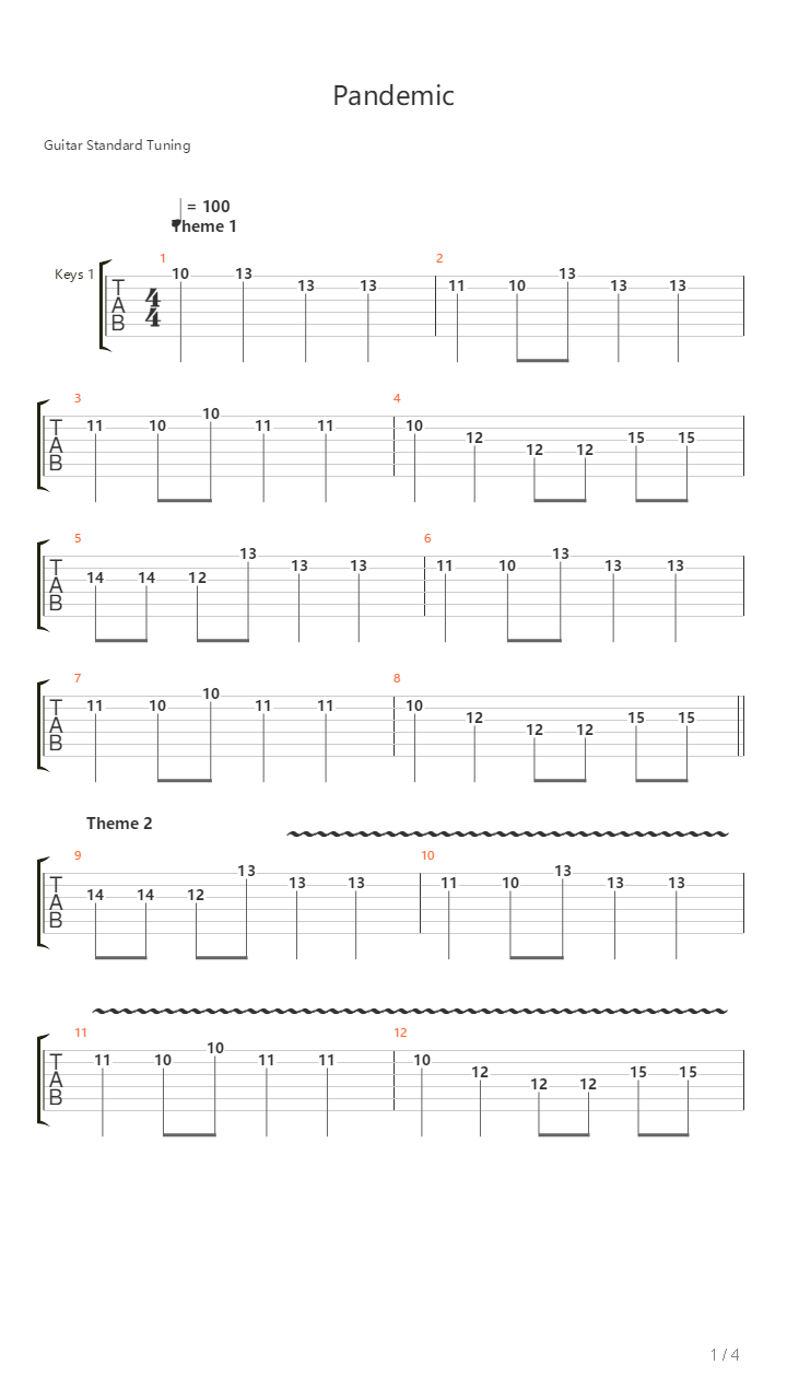 Pandemic吉他谱