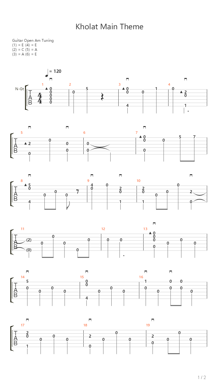 Kholat - Main Theme吉他谱