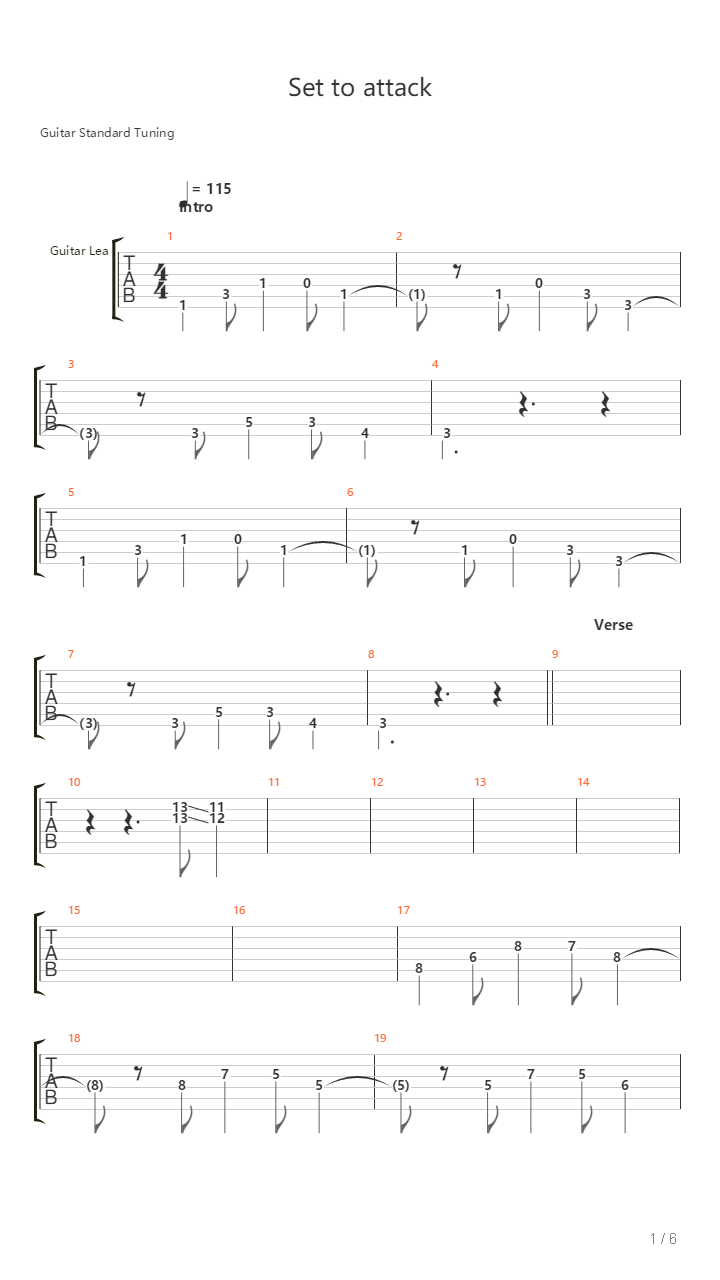 Set To Attack吉他谱