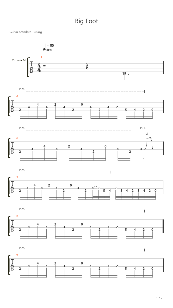 Big Foot吉他谱
