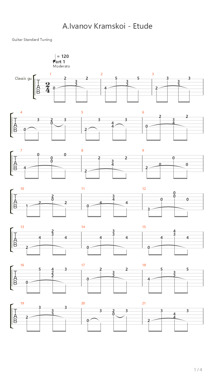 Etude吉他谱