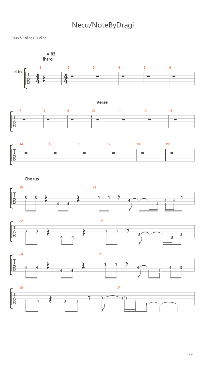 Necu吉他谱