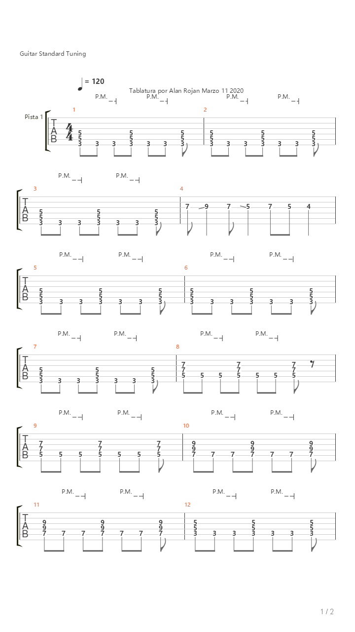 4 Segundos吉他谱