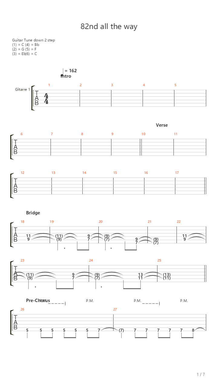 82Nd All The Way吉他谱