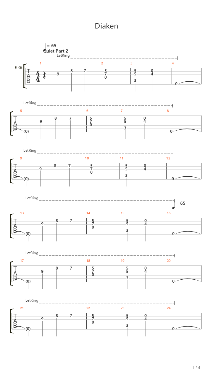 Diaken吉他谱