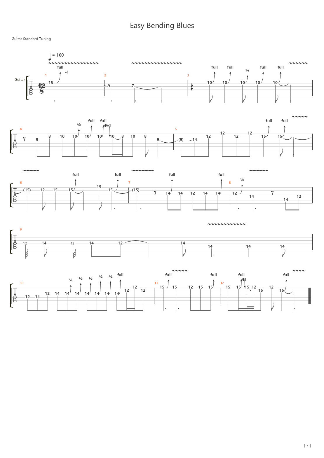 Easy Bending Blues吉他谱