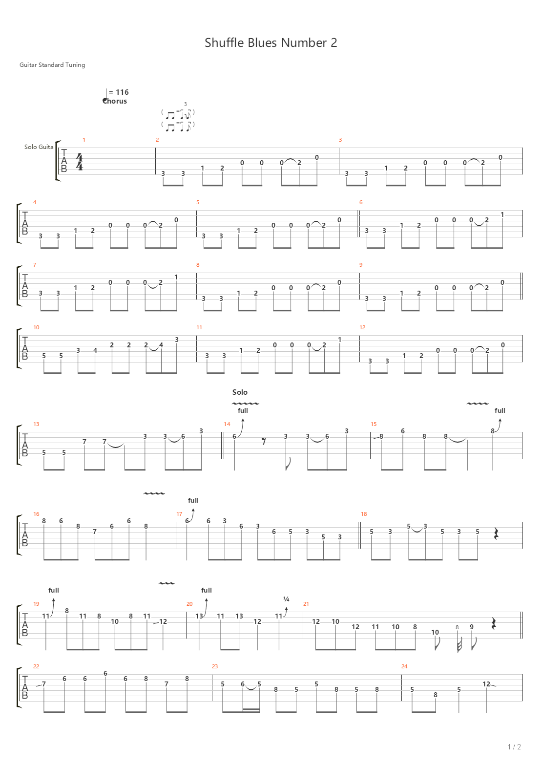 Shuffle Blues Number 2吉他谱