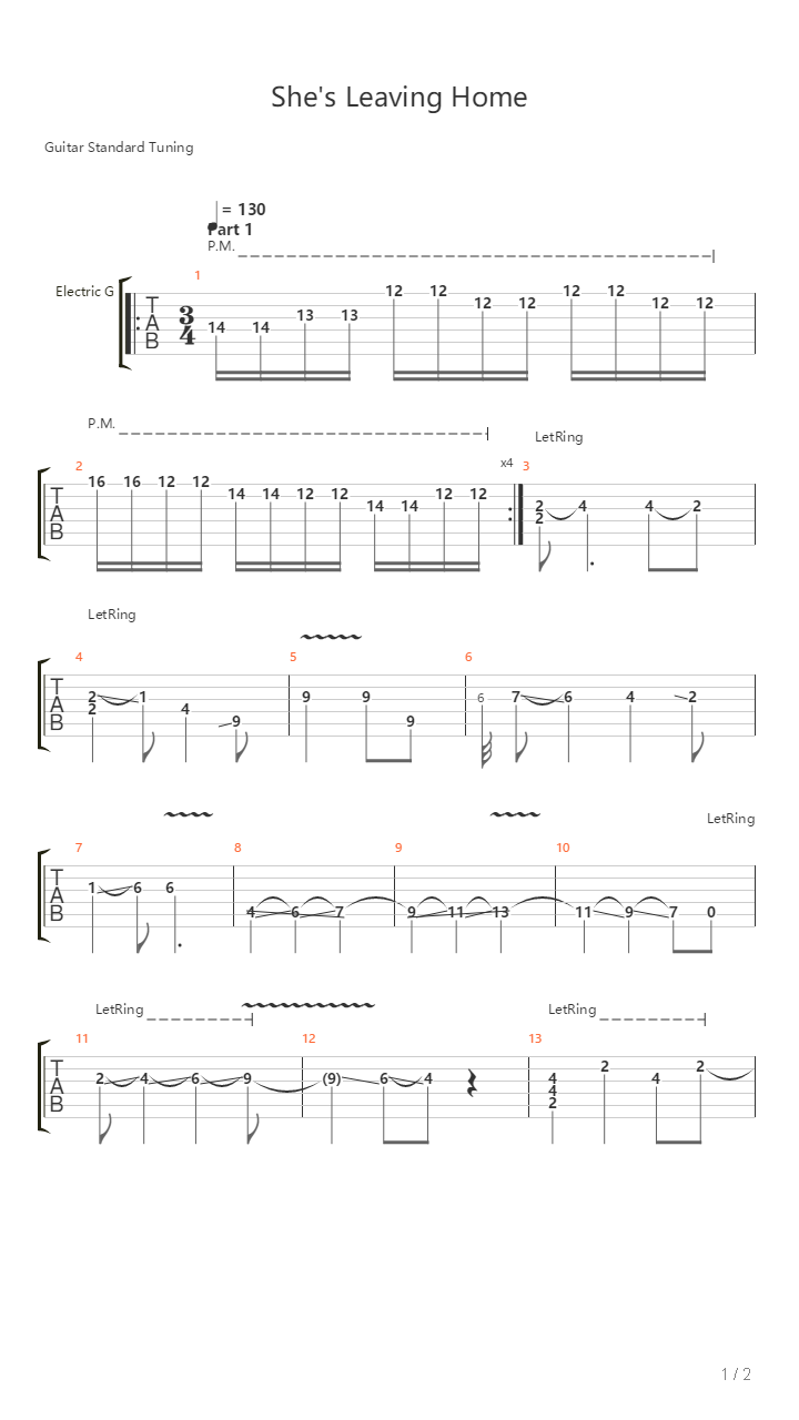 Shes Leaving Home吉他谱