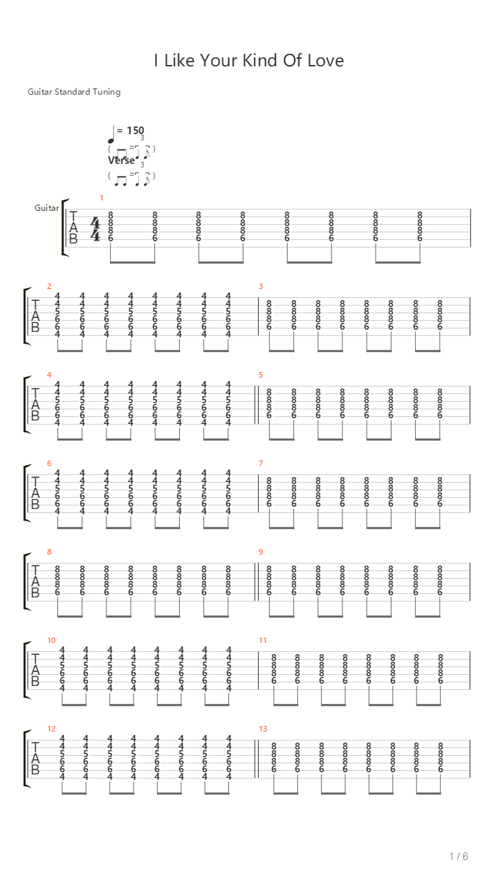 I Like Your Kind Of Love吉他谱