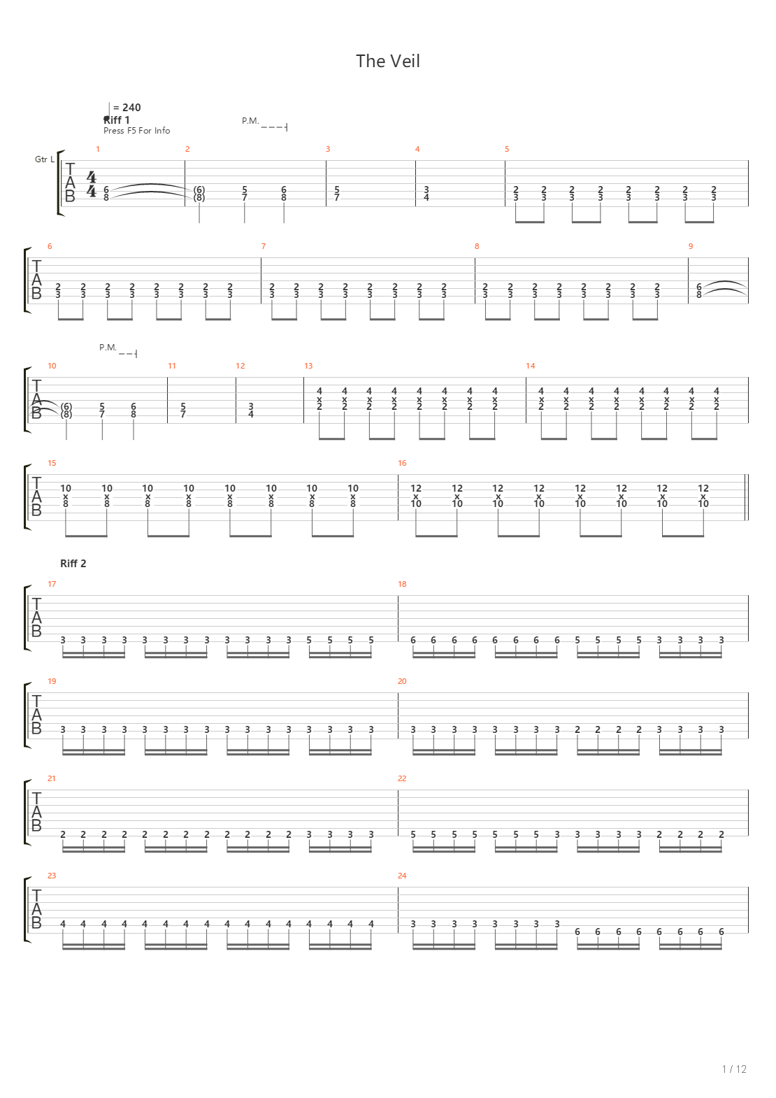 The Veil吉他谱