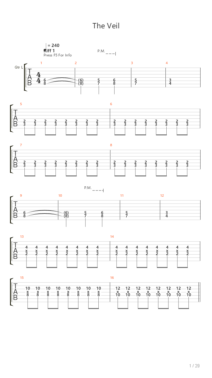 The Veil吉他谱