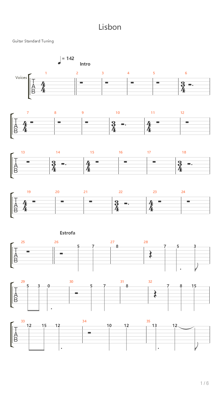 Lisbon吉他谱